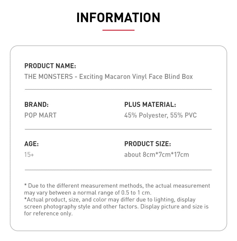 THE MONSTERS - Exciting Macaron Vinyl Face Blind Box