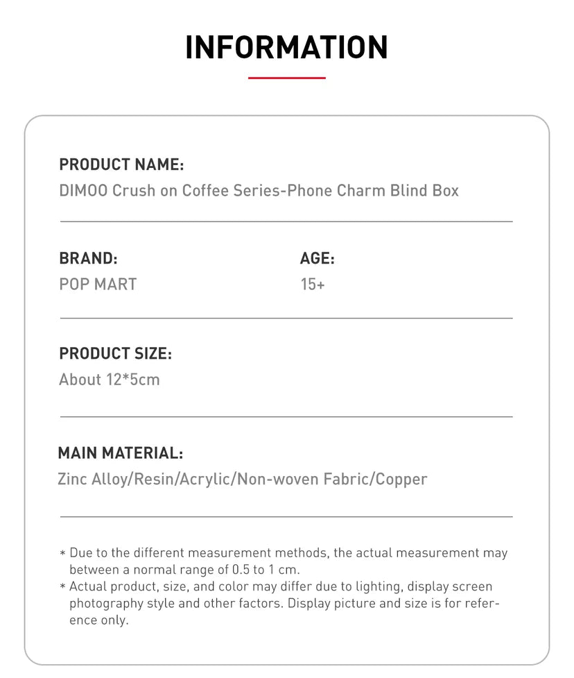 DIMOO Crush on Coffee Series - Phone Charm Blind Box