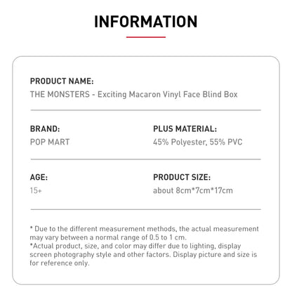 THE MONSTERS - Exciting Macaron Vinyl Face Blind Box